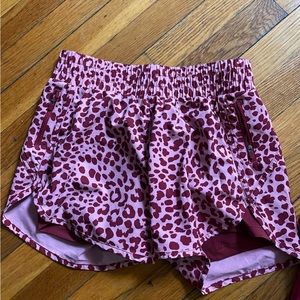 Avia Lined Pink cheetah print Track Shorts